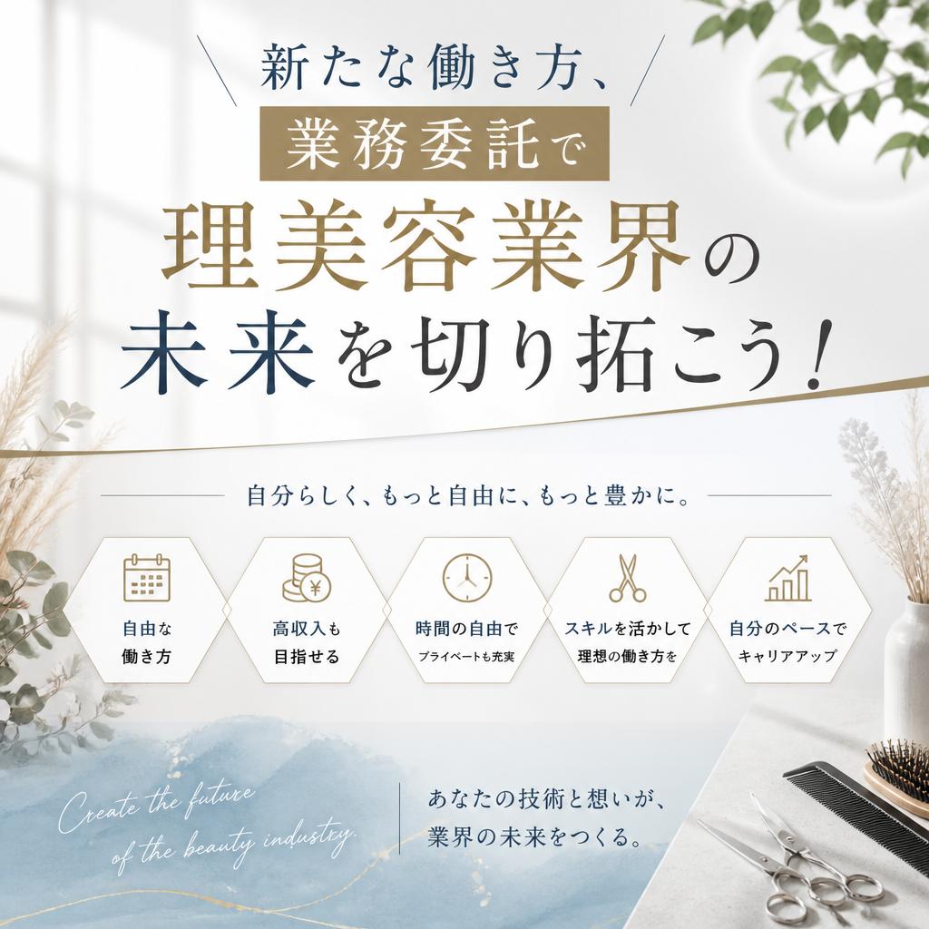 新たな働き方、業務委託で理美容業界の未来を切り拓こう！