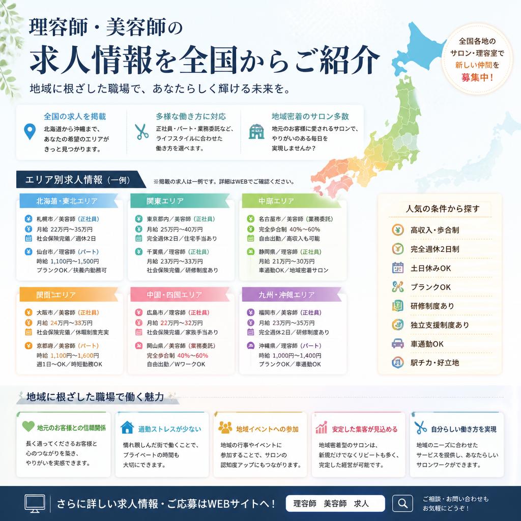 エリアで探す！理想の職場
