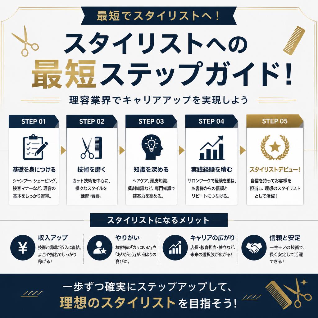 スタイリストへの最短ステップガイド！理容業界でキャリアアップを実現しよう