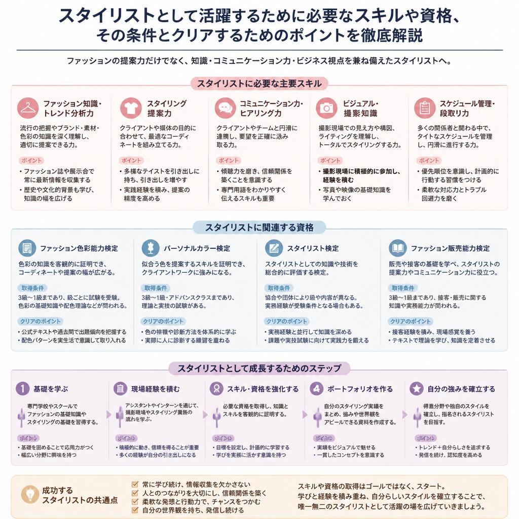 スタイリストに求められるスキルと条件