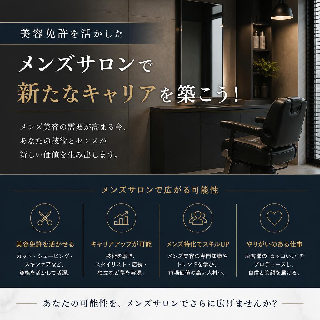 美容免許を活かしたメンズサロンで新たなキャリアを築こう！