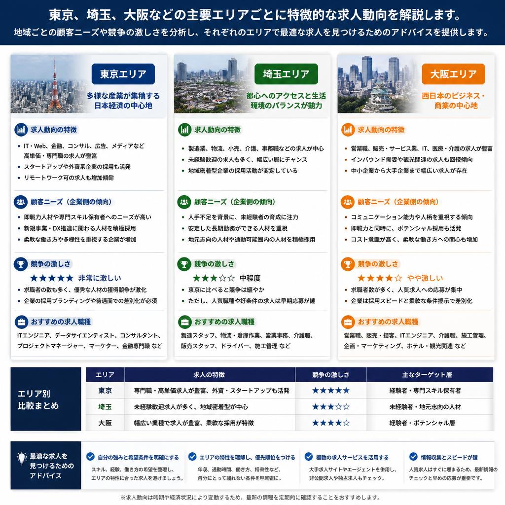 エリア別の特徴と求人動向