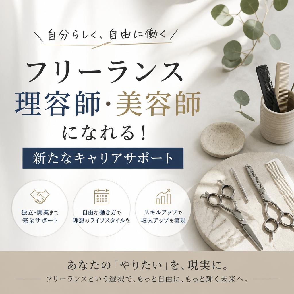 フリーランス理容師・美容師になれる！新たなキャリアサポート