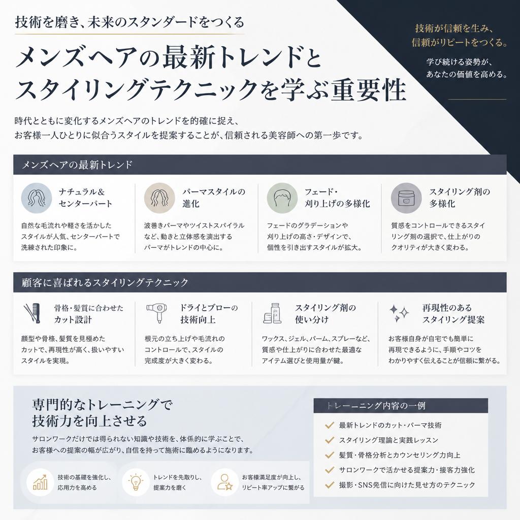 メンズヘアスタイルに特化した技術