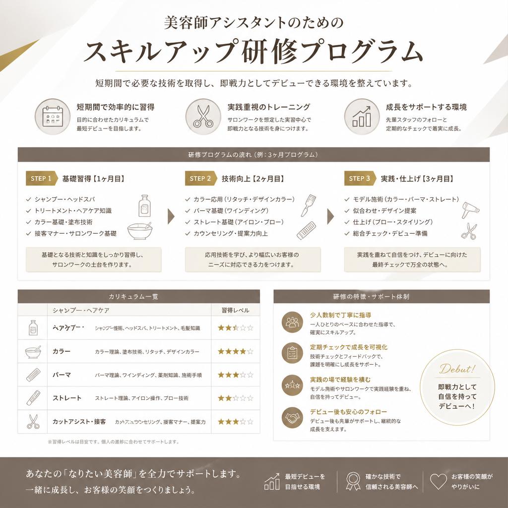 最短デビューを実現する研修プログラム