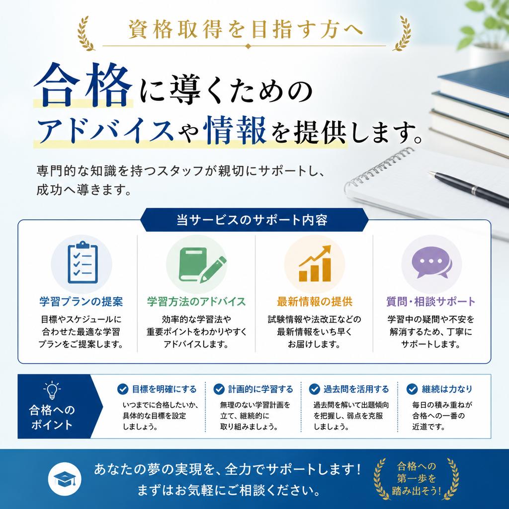 資格取得に向けた手厚いサポート