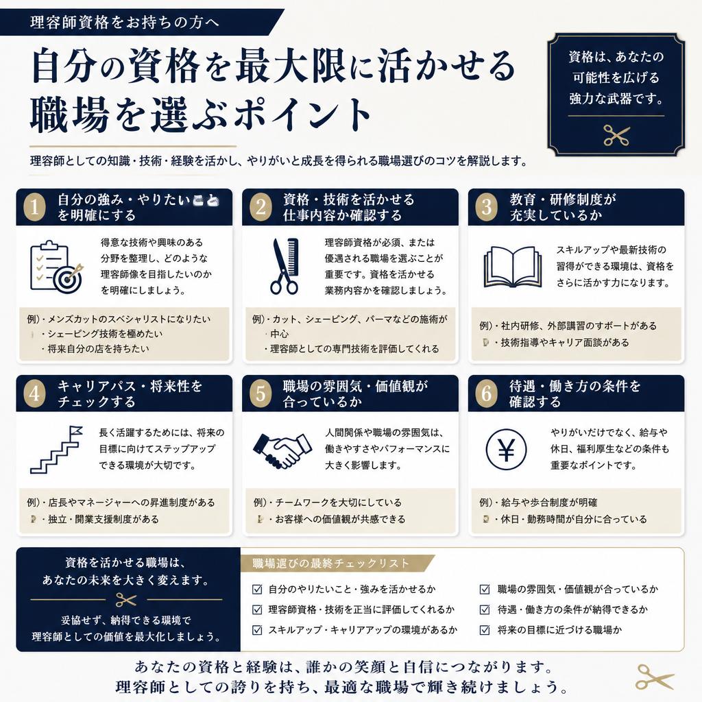 理容師資格を活かした職場の選び方