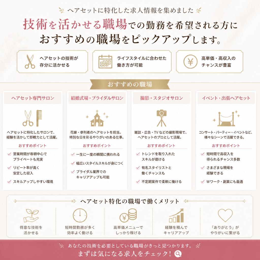 ヘアセット求人情報のご紹介
