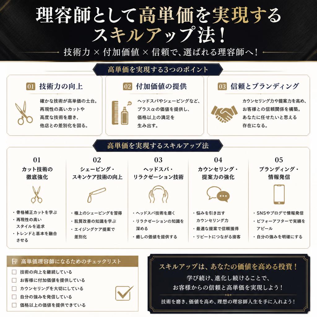 理容師として高単価を実現するスキルアップ法！
