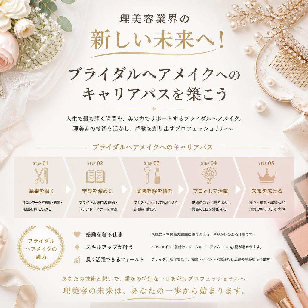 理美容業界の新しい未来へ！ブライダルヘアメイクへのキャリアパスを築こう