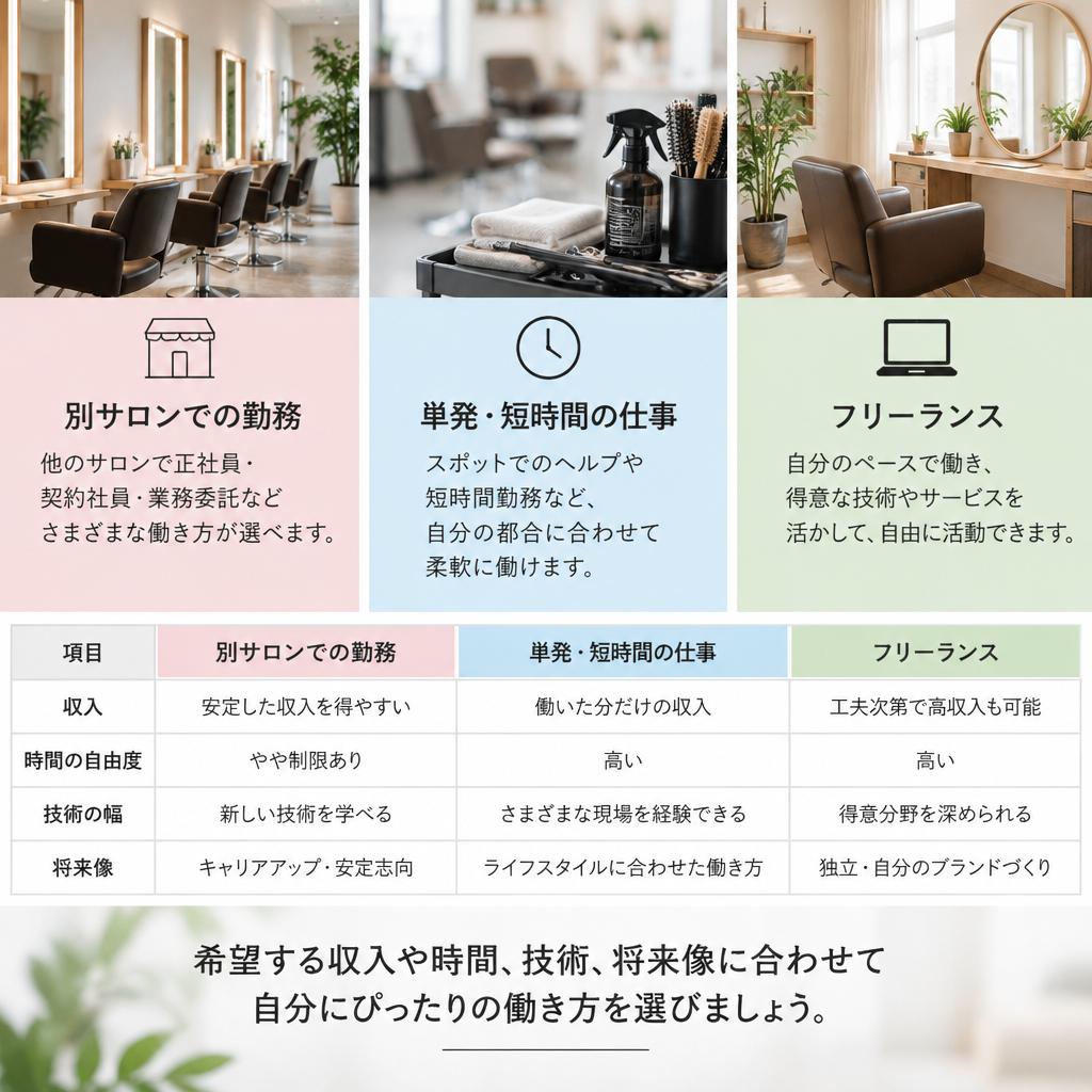 サロン勤務からフリーランスまで。自分に合う仕事の選び方